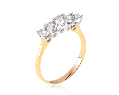 Чарующее золотое кольцо с бриллиантами 0.36ct 301121/2