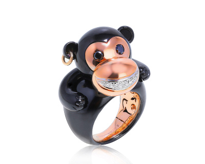 Оригинальное золотое кольцо De Grisogono Monkey 110822/3