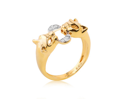 Золотое кольцо с бриллиантами 0.05ct 140823/3