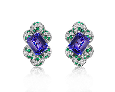 Золотые серьги с танзанитами 4.79ct Evgeny Matveev 160625/Б143