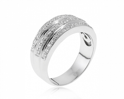 Стильное золотое кольцо с бриллиантами 0.55ct 050321/2