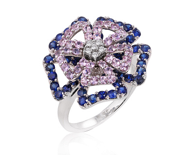 Золотое кольцо с сапфирами 2.85ct и бриллиантами 0.04ct 210225/8