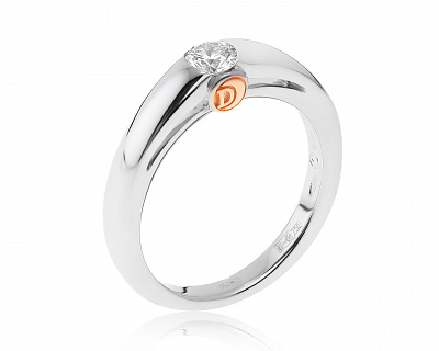 Оригинальное золотое кольцо с бриллиантом 0.30ct Damiani 020421/7