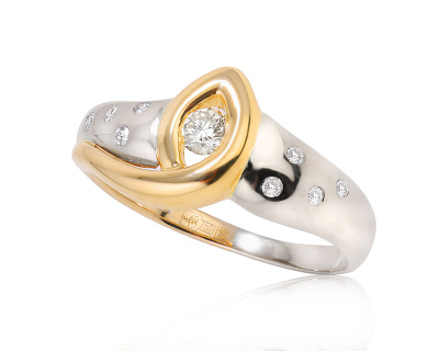 Золотое кольцо с бриллиантами 0.19ct 291224/3