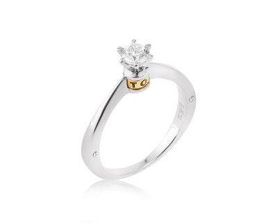 Оригинальное золотое кольцо с бриллиантами 0.32ct Storks 110723/4