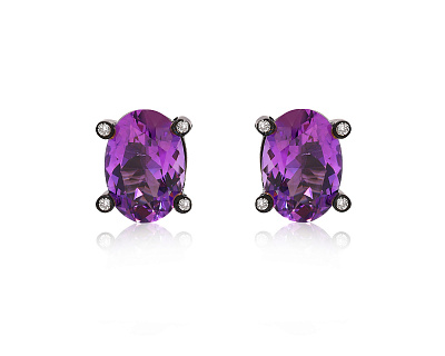Оригинальные золотые серьги с аметистами 7.70ct Antonini 240525/1