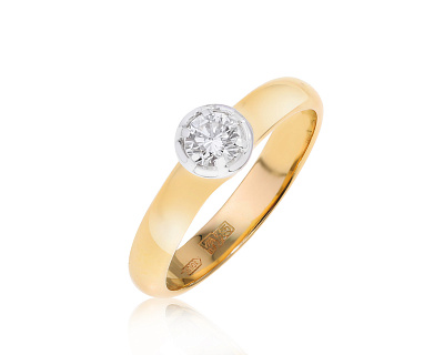 Золотое кольцо с бриллиантом 0.24ct 050624/4