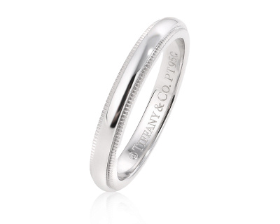 Оригинальное платиновое кольцо Tiffany&Co Milgrain 130325/2