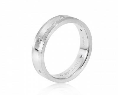 Оригинальное платиновое кольцо с бриллиантами 0.06ct Bellini 081220/7