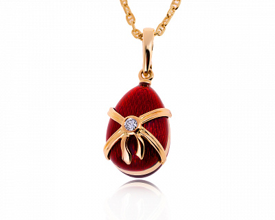 Оригинальный золотой кулон с бриллиантом 0.07ct Faberge 250320/8