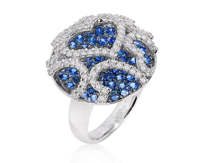 Золотое кольцо с сапфирами 2.70ct и бриллиантами 1.26ct 280525/3