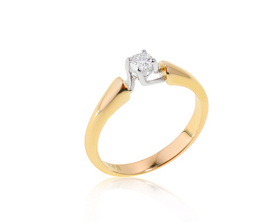 Достойное золотое кольцо с бриллиантом 0.15ct 250722/3
