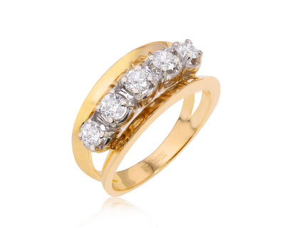 Золотое кольцо с бриллиантами 0.75ct 110424/11