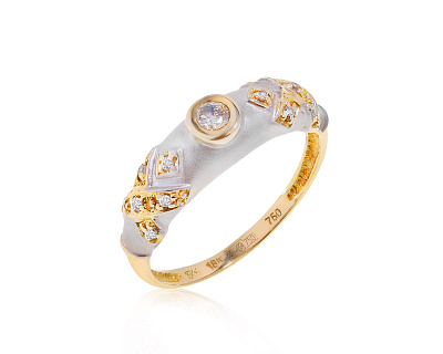 Изящное золотое кольцо с бриллиантами 0.10ct 270817/1