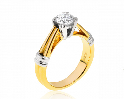 Потрясающее золотое кольцо с бриллиантом 0.70ct 130521/9