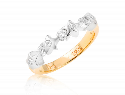 Золотое кольцо с бриллиантами 0.32ct 100324/2