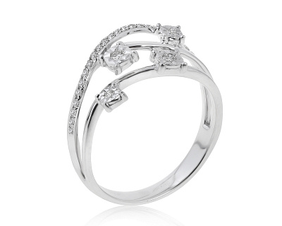 Солидное золотое кольцо с бриллиантами 0.18ct 170721/3