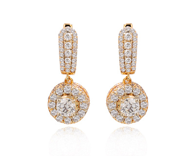 Золотые серьги с бриллиантами 2.22ct 150225/6