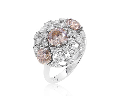 Шикарное золотое кольцо с бриллиантами 3.95ct 250122/5