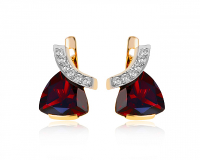 Притягательные золотые серьги с гранатами 7.48ct 290121/7