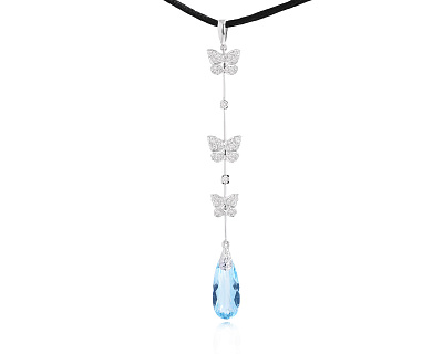 Золотой кулон с топазом 10.80ct и бриллиантами 0.55ct 080824/5