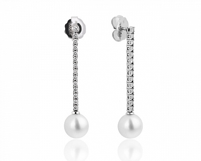 Золотые серьги с жемчугом и бриллиантами 0.78ct Tasaki 002600/00