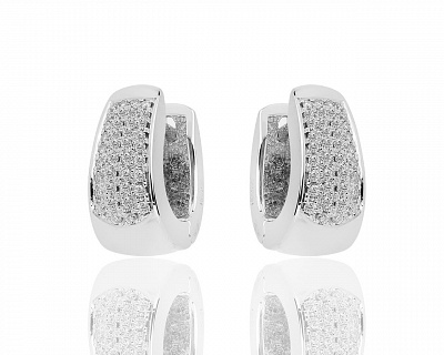 Золотые серьги с бриллиантовым паве 0.40ct 140319/3