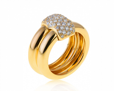 Оригинальное золотое кольцо с бриллиантами 0.61ct Chaumet Duo 270521/3