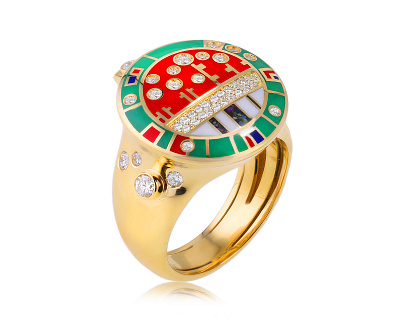 Золотое кольцо с эмалью и бриллиантами Evgeny Matveev 071123/10
