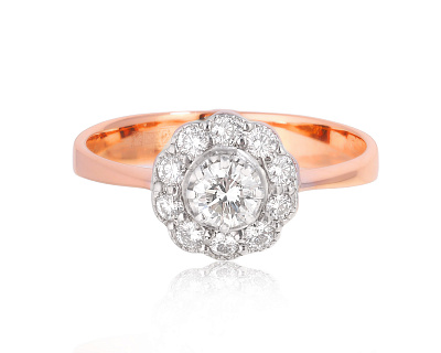 Золотое кольцо с бриллиантами 0.39ct 291024/1