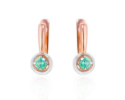 Золотые серьги с изумрудами 0.40ct 071124/6
