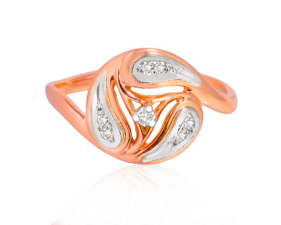 Золотое кольцо с бриллиантами 0.07ct 011024/9