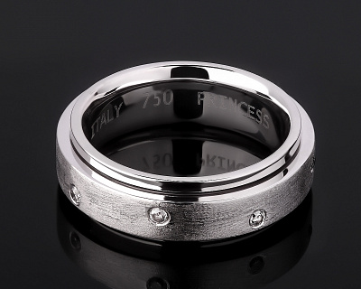 Вращающееся золотое кольцо с бриллиантами 0.12ct 071117/8
