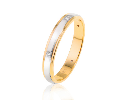 Оригинальное золотое кольцо с бриллиантами 0.05ct BIBIGI 030724/6