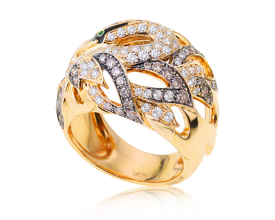 Оригинальное золотое кольцо Magerit Elegance Swan 040424/2