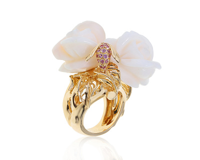 Оригинальное золотое кольцо Dior Rose Pre Catelan 080224/1