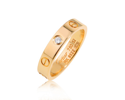 Оригинальное золотое кольцо Cartier Love Wedding Band 280624/3