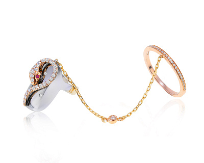 Оригинальное золотое кольцо с бриллиантами 0.40ct Roberto Bravo 220922/2