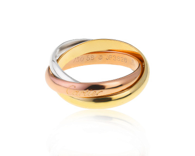 Оригинальное золотое кольцо Cartier Trinity 110324/4