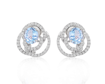 Оригинальные золотые серьги с аквамаринами 4.80ct Damiani Rose 020525/2