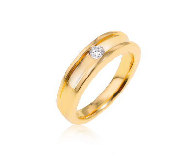 Золотое кольцо с бриллиантом 0.11ct 300524/9