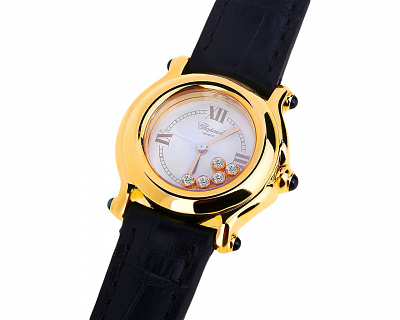 Золотые часы с бриллиантами и сапфирами Chopard Happy Sport 021118/3