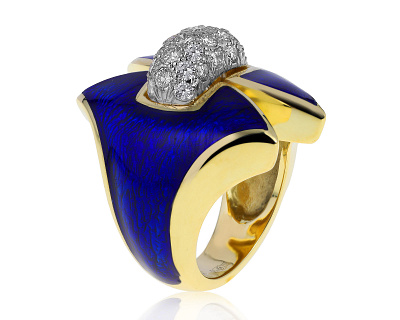Оригинальное золотое кольцо с бриллиантами 1.43ct David Webb Princess Lilian 080721/7