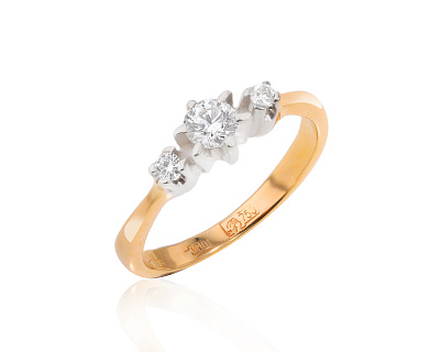 Золотое кольцо с бриллиантами 0.25ct 180724/7