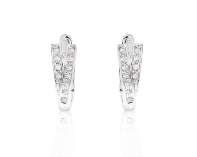 Оригинальные золотые серьги с бриллиантами 0.13ct Guy Laroche 310325/1