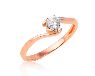 Золотое кольцо с бриллиантом 0.25ct 180125/5