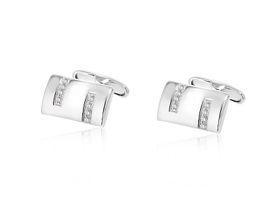 Золотые запонки с бриллиантами 0.19ct 290125/5