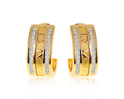 Оригинальные золотые серьги с бриллиантами 1,40ct Tiffany&Co Atlas 080621/1