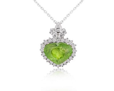 Золотое колье с турмалином параиба Мозамбик 5.44ct Evgeny Matveev 160625/Б149