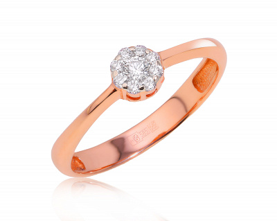 Золотое кольцо с бриллиантами 0.18ct 151124/6